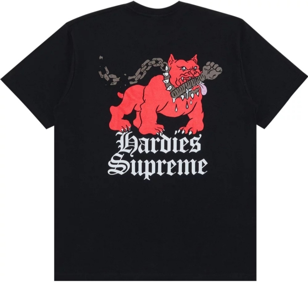 SUPREME SS23 HARDIES DOG TEE- Black-New- Size Large